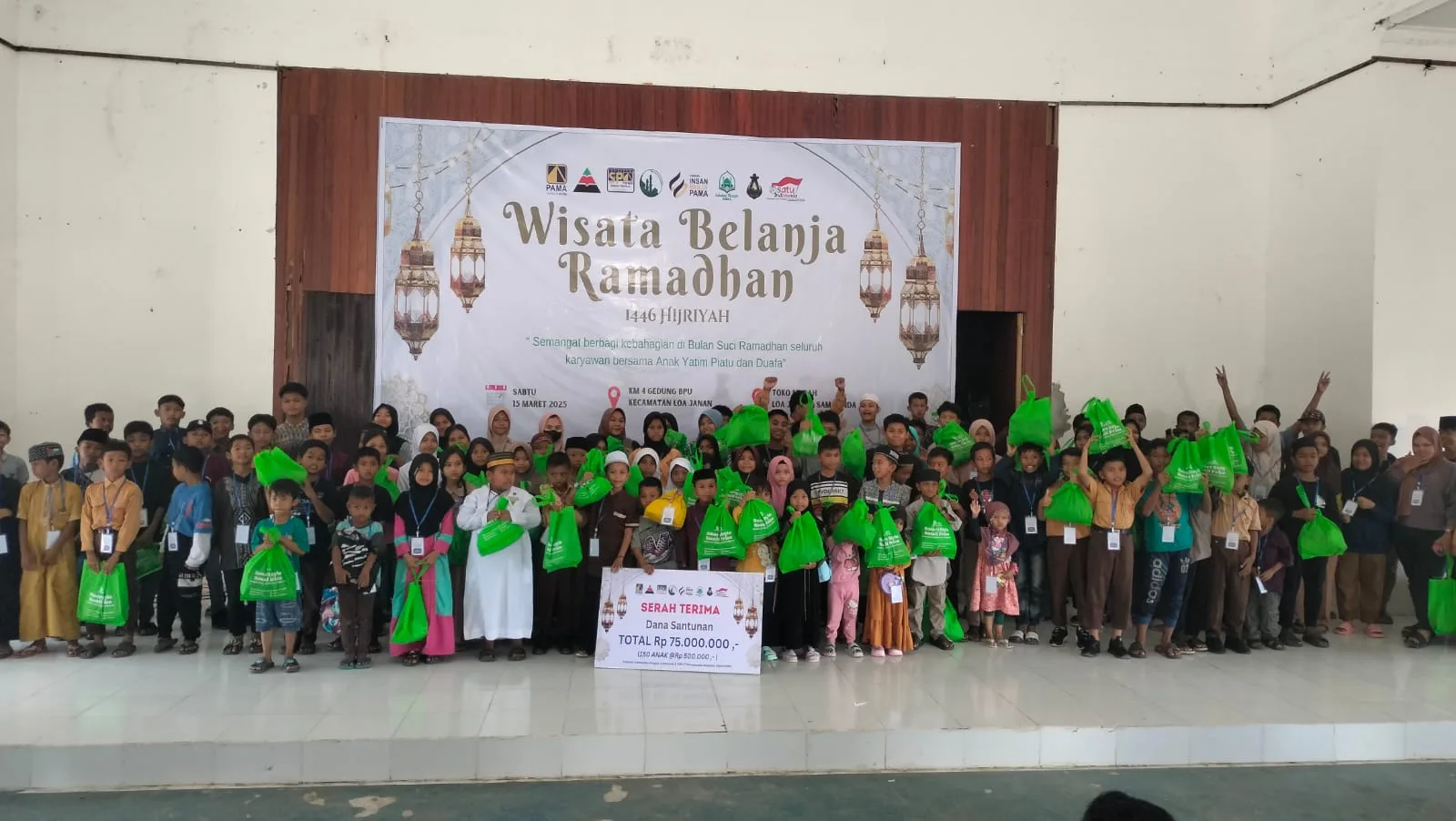 Wisata Belanja Ramadhan untuk Anak Yatim dan Dhuafa Se-Kecamatan Loa Janan, PT Pama Persada Beri Kebahagiaan