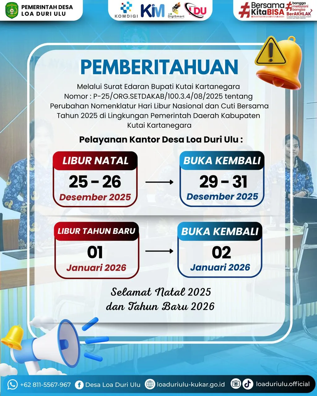 INFO LIBUR NASIONAL HARI RAYA NATAL DAN TAHUN BARU