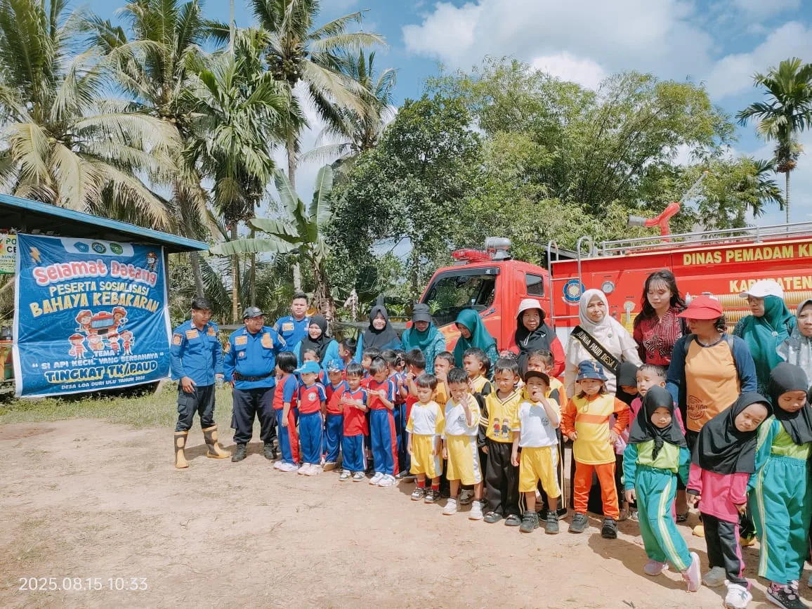 Basah-Basahan Seru! Anak PAUD/TK Antusias Ikuti Edukasi Bahaya Kebakaran