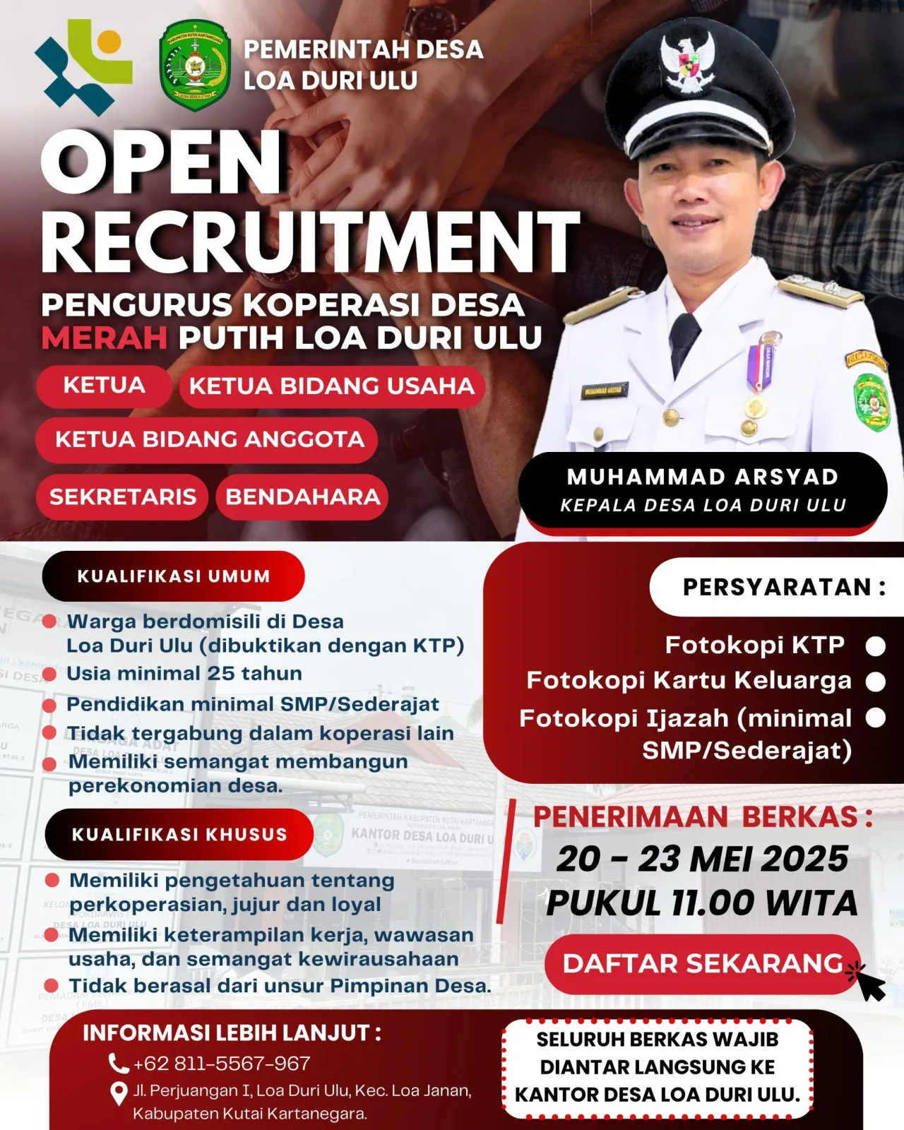 Penerimaan Pengurus Koperasi Merah Putih Desa Loa Duri Ulu