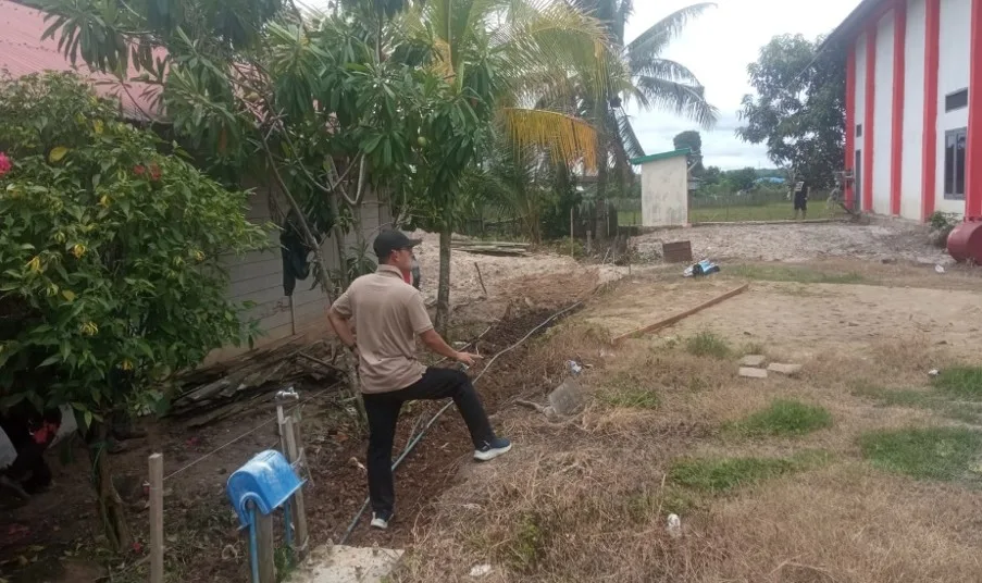 Pembangunan Pondasi Lahan Kantor Desa Persiapan Loa Duri Seberang Sumber Dana ADD Tahun 2024