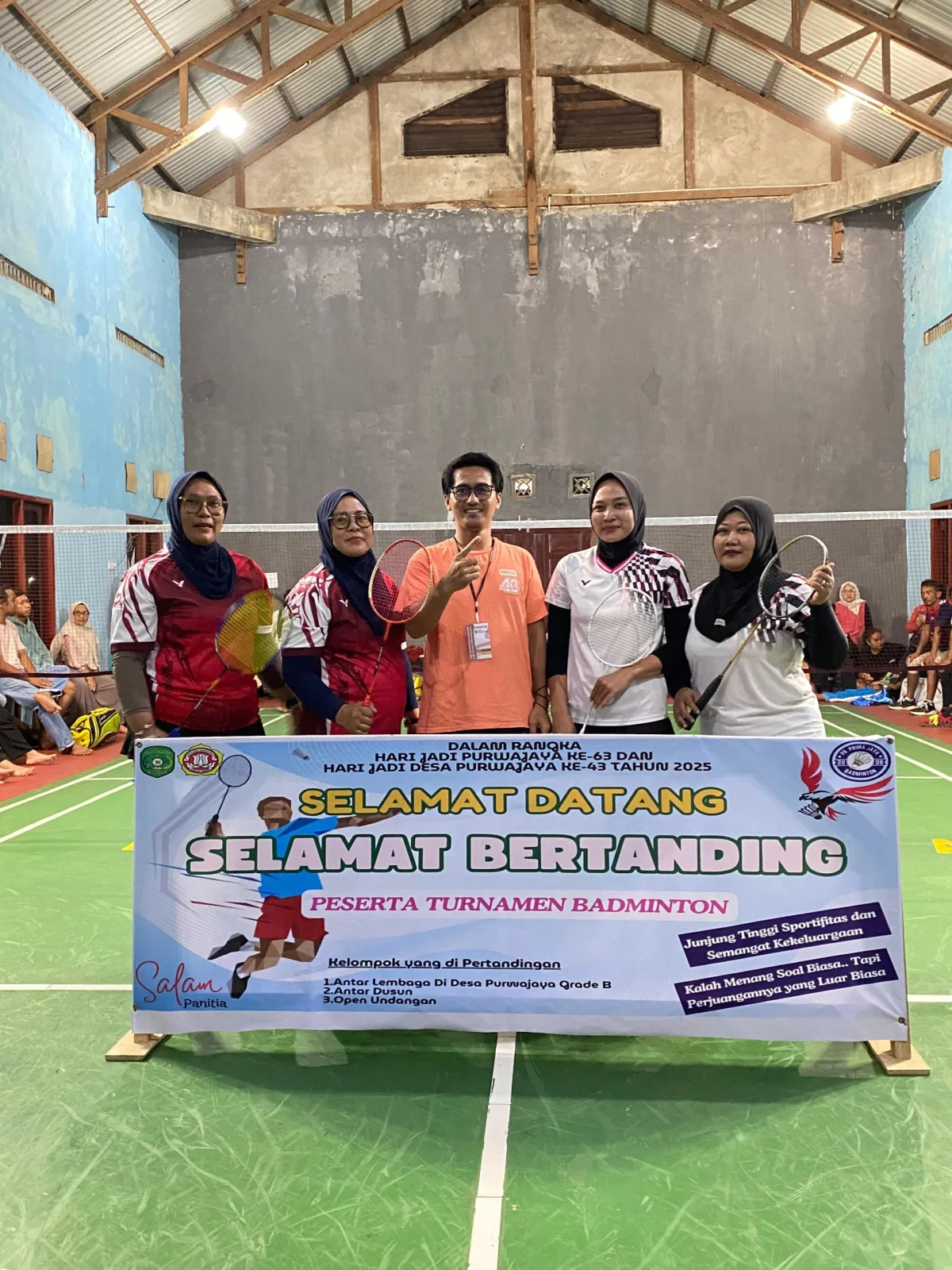 Tiga Kategori Bersaing Sengit, Turnamen Bulu Tangkis Sukses Jadi Penutup Rangkaian Acara Peringatan Hari Jadi Purwajaya ke-63 dan Hari Jadi Desa Purwajaya ke-43