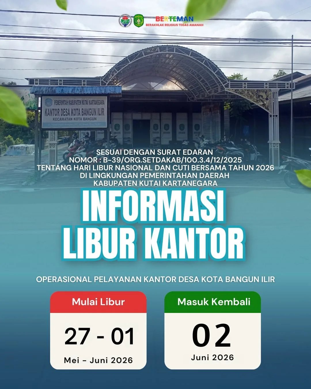 Pengumuman Libur dan Cuti Bersama Hari Raya Idul Adha 1447 H