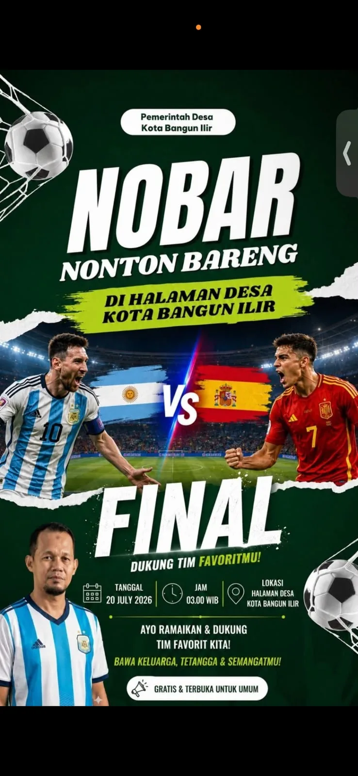 📢 PENGUMUMAN NONTON BARENG (NOBAR) FINAL PIALA DUNIA 2026 ⚽🏆